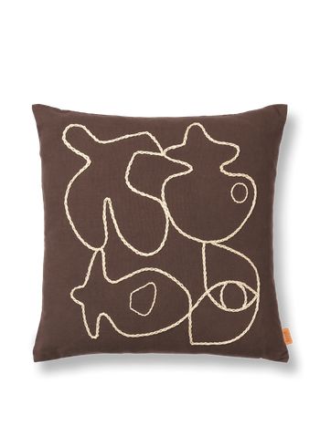 Ferm Living - Kissenbezug - Figure Cushion Cover - Figure Cushion Cover - Coffee/Sand