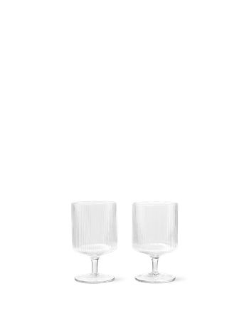 Ferm Living - Bicchiere da vino - Ripple Wine Glass (Set of 2) - Clear