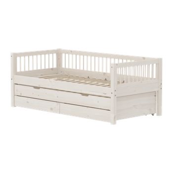 Flexa - Letto per bambini - CLASSIC Daybed With Guest Bed And Storage - White Washed