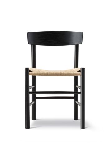Fredericia Furniture - Eetkamerstoel - J39 Mogensen Chair 3239 by Børge Mogensen - Black Beech / Natural Paper Cord