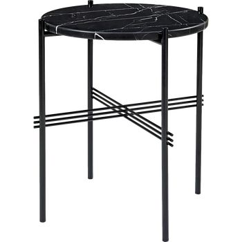 GUBI - Sidebord - TS Side Table - Round - Base: Black Base / Top: Black Marquina Marble - Ø40