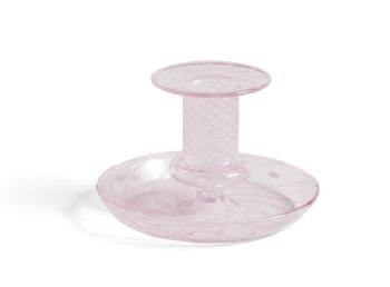 HAY - Candle holder - Flare - Stripe - Pink w. Pink