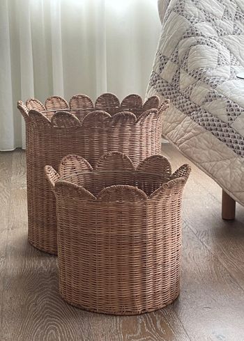 Jou Quilts - Korg - Jou Rattan floor basket small + large set - Nature