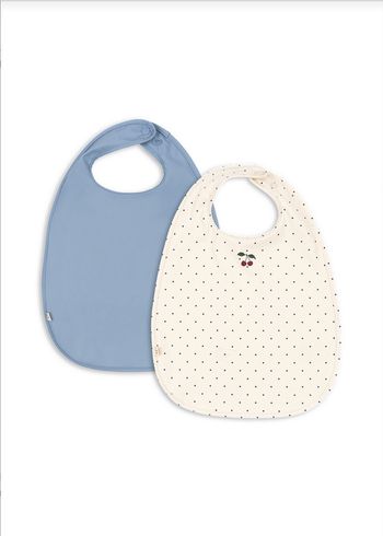 Konges Sløjd - Dorsal - 2 pack dinner bib - NAVY DOT/RAIN WASHED