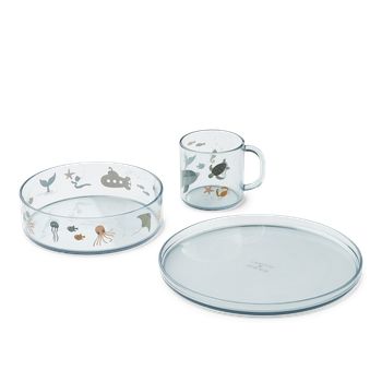 LIEWOOD - Dětské nádobí - Siva Printed Tritan Tableware Set - 1032 Sea Creature / Sandy