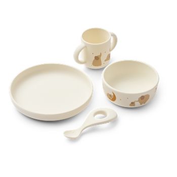 LIEWOOD - Dětské nádobí - Vivi Printed Tableware Set - 2506 Elephant / Creme de la Creme
