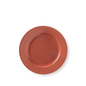 Lyngby Porcelain - Disco - Rhombe Plate Ø23 cm - Terracotta