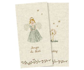 Maileg - Paper Napkin - Napkin, Ange de noël - Blue - Small