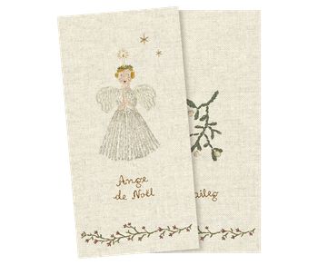Maileg - Paper Napkin - Napkin, Ange de noël - White - Small