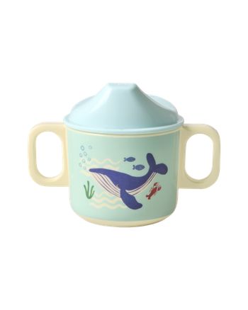 Rice - Hrnek s výlevkou - Baby Cup With Lid - Blue Ocean