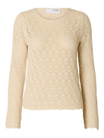 Selected Femme - Blouse - SLFNiva LS Knit O-neck - Birch