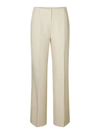 Selected Femme - Pants - SLFRita MW Wide Pant NOOS - Birch