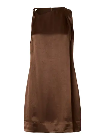 Selected Femme - Dress - SLFElina SL Short Twist Dress - Chestnut
