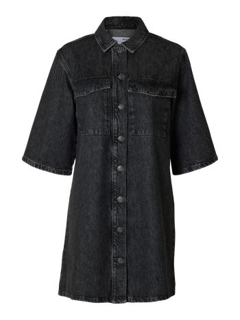 Selected Femme - Dress - SLFHarper Short Denim Dress - Black