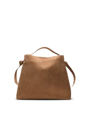 Selected Femme - Shoulder bag - SLFStella Large Suede Bag - Tan
