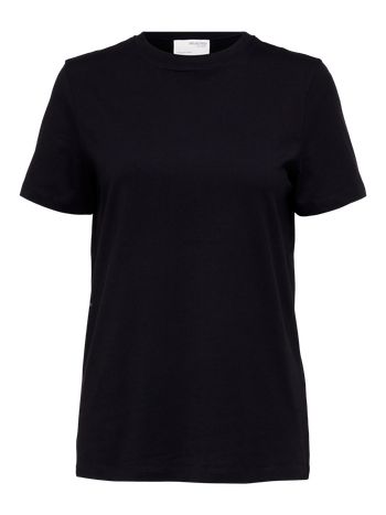 Selected Femme - Tričko - SLFMyessential SS O-neck Tee - Black