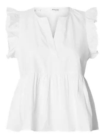Selected Femme - Nahoru - SLFBlair-Ida SL Top - Snow White