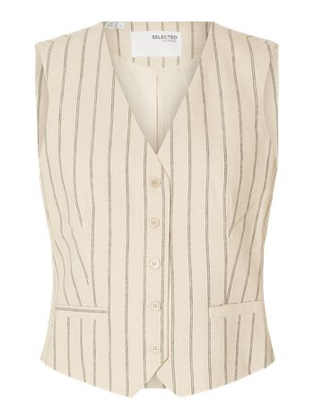Selected Femme - Vest - SLFTania Vest - Sandshell Pinstripe