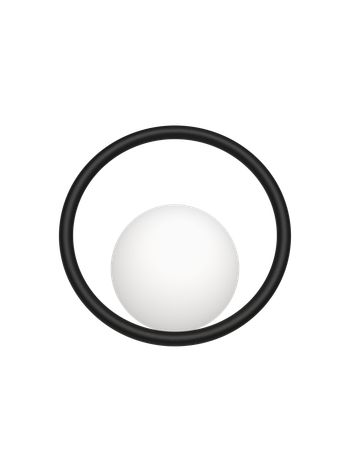 Swedish Ninja - Lampada da parete - Hula Hoop Wall Lamp - Cord, Switch, & Plug - Ninja Black