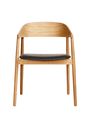 Andersen Furniture - Chaise à manger - AC2 Chair / Padded Seat - Oak / White Pigmented Mat Lacquered / Leather: Black