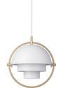 GUBI - Pendel - Multi-Lite Pendant - Small - Base: Brass / Shade: Black Semi Matt