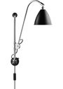 GUBI - Væglampe - BL5 Wall Lamp - Ø16 - Base: Brass / Shade: Soft Black Semi Matt