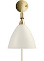 GUBI - Væglampe - BL7 Wall Lamp - Ø16 - Base: Black Brass / Shade: Bone China