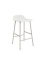Normann Copenhagen - Bar stool - Form Barstool 65 cm Full Upholstery Steel - Light Grey Steel / Remix 133