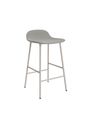 Normann Copenhagen - Bar stool - Form Barstool 65 cm Full Upholstery Steel - Light Grey Steel / Remix 133
